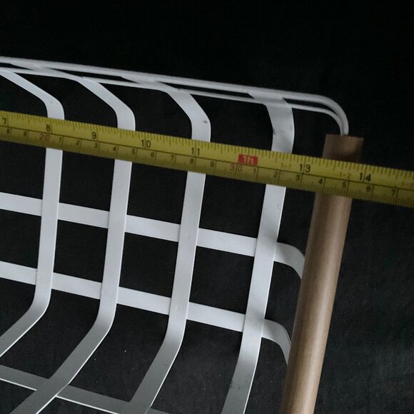 YAMAZAKI tosca white metal basket wooden handle pantry closet - Picture 6 of 8